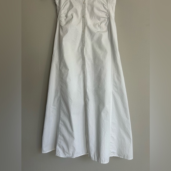 NICHOLAS Tenley Shirt Dress White Corset Cotton Poplin Midi Quiet Luxury Size 6 - Picture 9 of 15